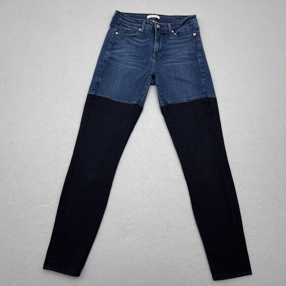 Good American Jeans Dark Wash Women Size 2/26 Mid Rise Good Legs Dual Color Blue - Picture 1 of 11